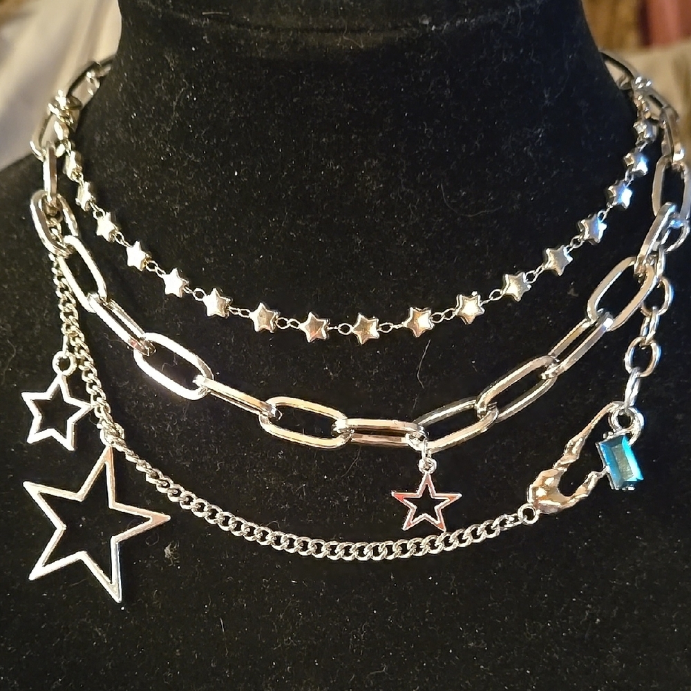 Silver Star Layered Necklace